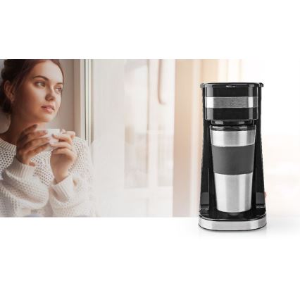 Aparat de cafea pentru o singură ceașcă, 0,4 l, cu cană de călătorie