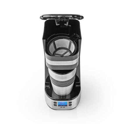 Cafetieră pentru o ceașcă, 0,4 l, cu temporizator și cană de călătorie