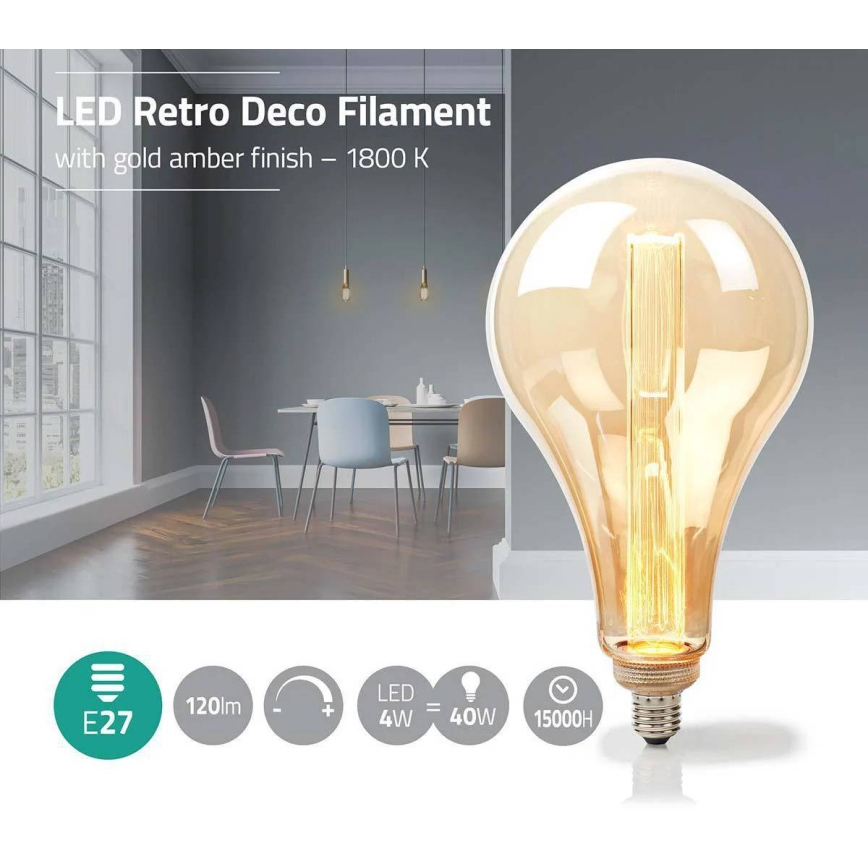 Bec LED dimabil FILAMENT PS165 E27/3,5W/230V 1800K