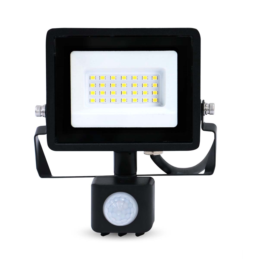 Proiector LED cu senzor de mișcare și crepuscular, cu priză, 20W/230V, IP44