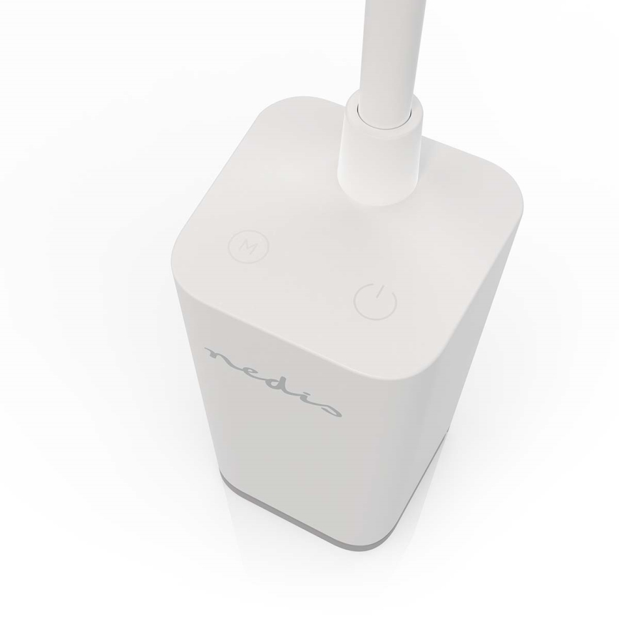 Lampă LED de birou cu clemă, reglabilă, tactilă, flexibilă și reîncărcabilă — 5W/1200 mAh, albă