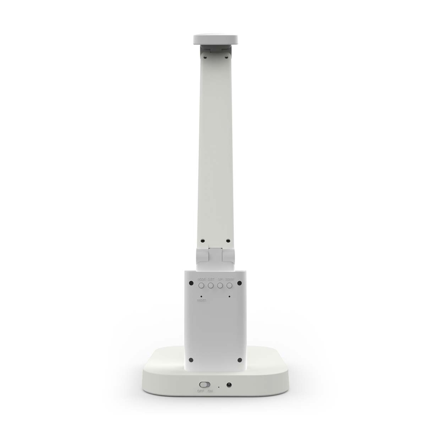 Lampă de birou LED tactilă, reîncărcabilă, reglabilă, cu afișaj, 7,5 W, baterie 1200 mAh, 3000/4000/5700 K, CRI 90, alb