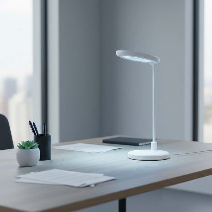 Lampă LED tactilă reîncărcabilă cu oglindă, reglabilă, 6W, 1200 mAh, 3000/4000/5700K, CRI 90, albă