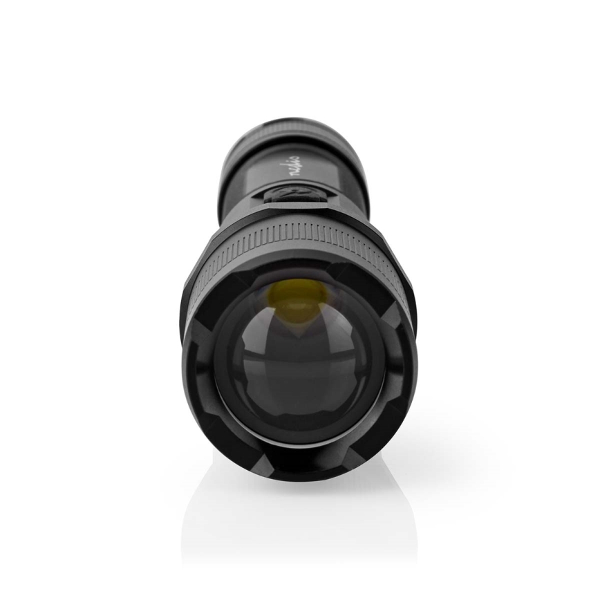 Lanternă LED reîncărcabilă din aluminiu, cu reglaj de intensitate, 10W/5V, 2200 mAh, IPX4, negru