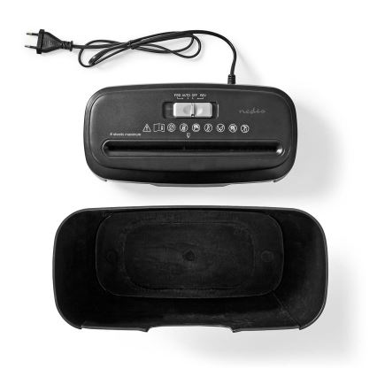 Distrugător de documente A4, capacitate 10 l, 230V, negru