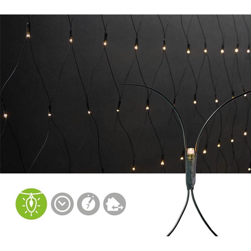 Perdea LED pentru exterior 160xLED/7 funcții 5m IP44 alb cald
