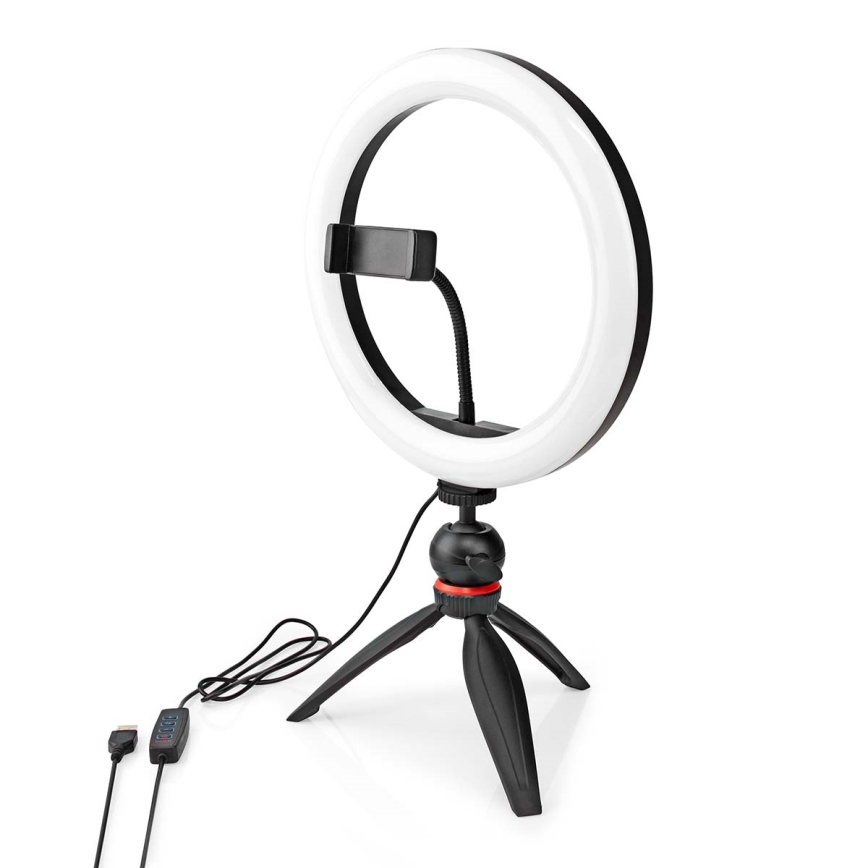 Lampă LED reglabilă pe trepied cu suport pentru vlog, LED/6W/USB 2700-6700K