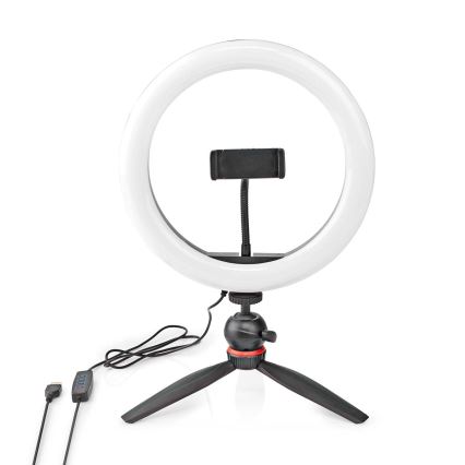 Lampă LED reglabilă pe trepied cu suport pentru vlog, LED/6W/USB 2700-6700K