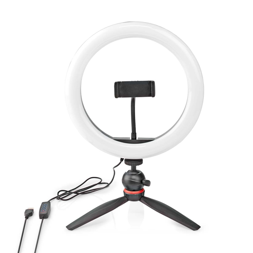 Lampă LED reglabilă pe trepied cu suport pentru vlog, LED/6W/USB 2700-6700K