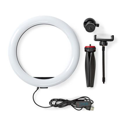 Lampă LED reglabilă pe trepied cu suport pentru vlog, LED/6W/USB 2700-6700K
