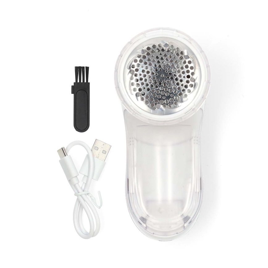 Îndepărtător de scame reîncărcabil 500 mAh, alb