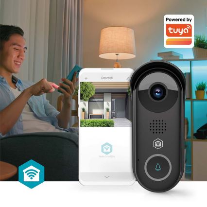 Sonerie video inteligentă SmartLife cu senzor de mișcare, 5V, Full HD 1080p, IP54, Wi-Fi, compatibilă cu Tuya