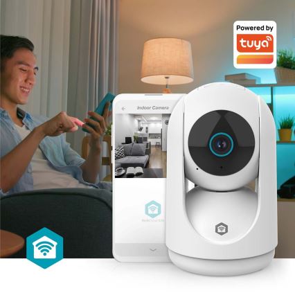 Cameră de supraveghere inteligentă Smartlife, 3 MP, Full HD 1296p, Wi‑Fi, Tuya, 5V