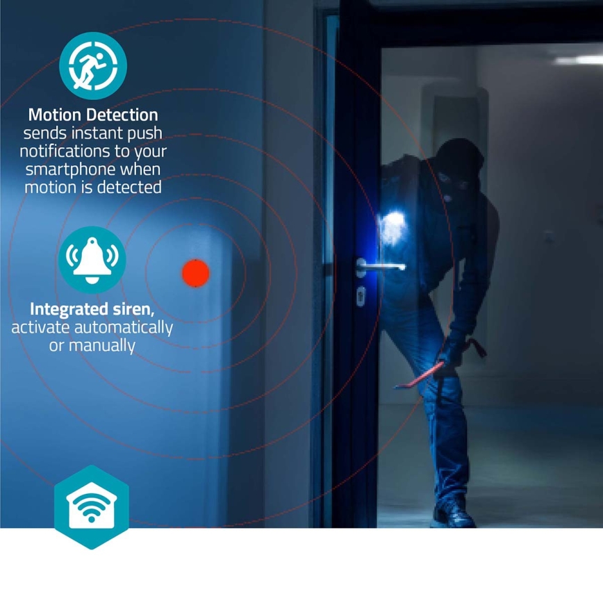 Cameră de supraveghere inteligentă Smartlife, 3 MP, Full HD 1296p, Wi‑Fi, Tuya, 5V