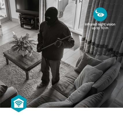 Cameră de supraveghere inteligentă Smartlife, 3 MP, Full HD 1296p, Wi‑Fi, Tuya, 5V