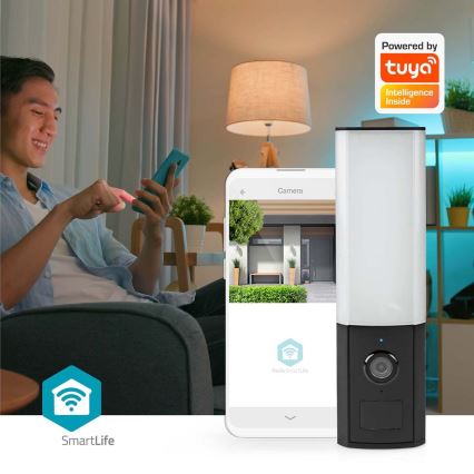 Cameră de exterior inteligentă Smartlife Full HD 1080p cu iluminare LED Wi-Fi Tuya IP65