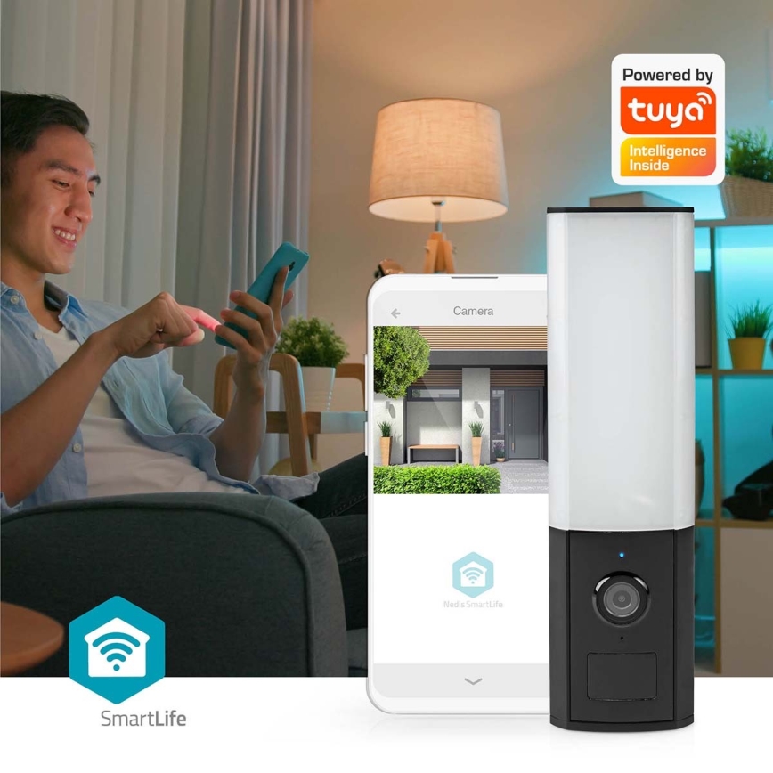 Cameră de exterior inteligentă Smartlife Full HD 1080p cu iluminare LED Wi-Fi Tuya IP65