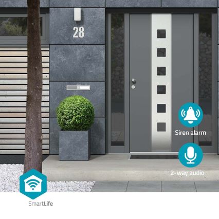 Cameră de exterior inteligentă SmartLife Full HD 1080p cu iluminare LED, Wi-Fi Tuya, IP65