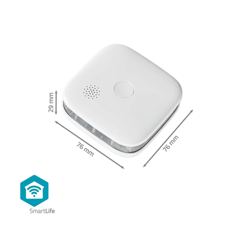 Detector de fum SmartLife, Wi-Fi Tuya, 3V/1xCR123A