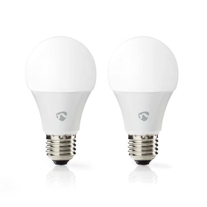 Set de 2 becuri LED RGBW dimabile SmartLife, soclu E27, 9W, 230V, Wi‑Fi, 2700–6500K