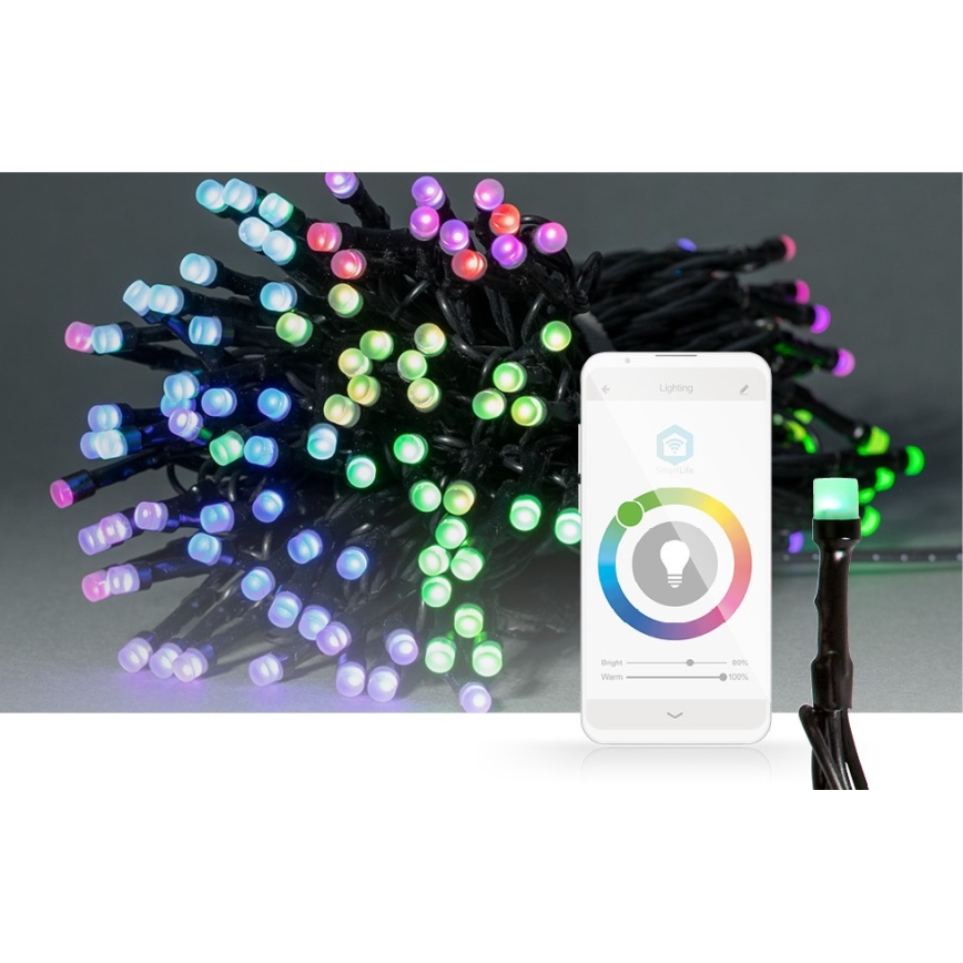 Ghirlandă LED RGB pentru exterior, 84 LED-uri/8 funcții, 13m, IP65, Wi-Fi Tuya