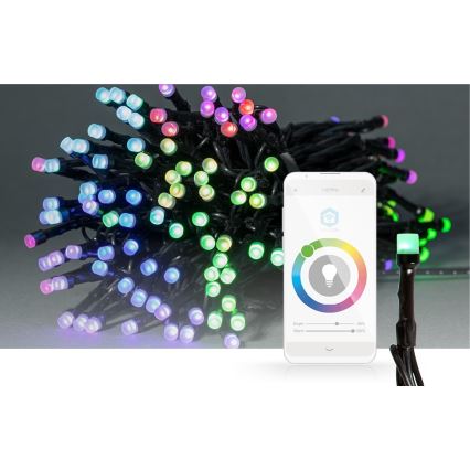 Șir luminos LED RGB exterior pentru Crăciun 84xLED/8 funcții 13m IP65 Wi-Fi Tuya