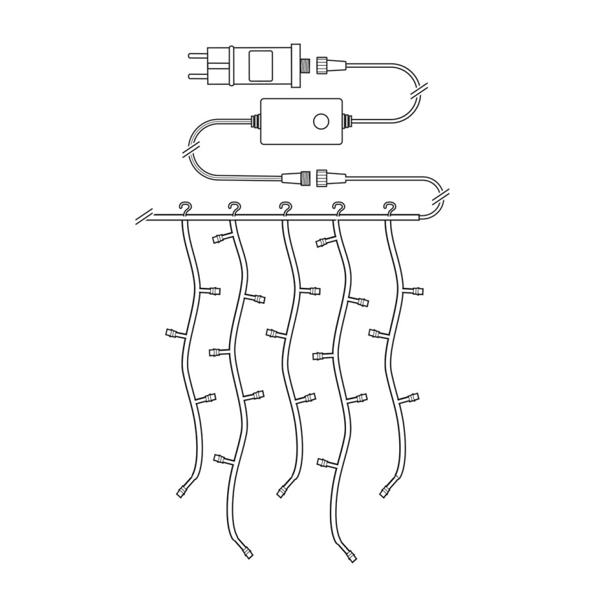 Perdea de Crăciun LED pentru exterior 400xLED/8 funcții 11m IP65 Wi-Fi Tuya alb rece