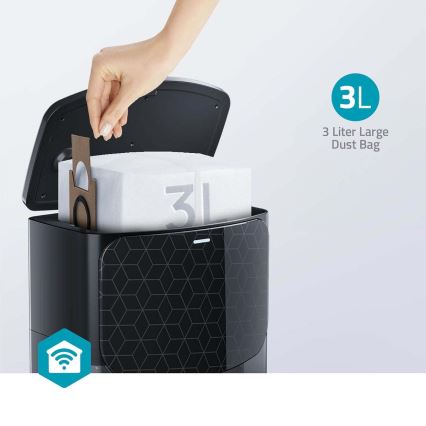 Aspirator robot inteligent cu mop SmartLife 5200 mAh Wi-Fi Tuya negru + telecomandă