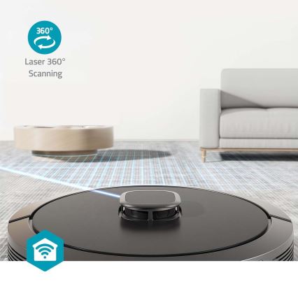 Aspirator robot inteligent cu mop SmartLife 5200 mAh Wi-Fi Tuya negru + telecomandă