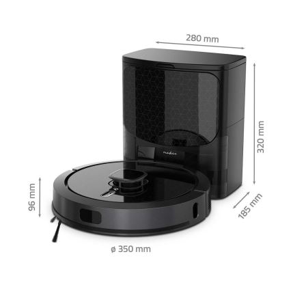 Aspirator robot inteligent cu mop SmartLife 5200 mAh Wi-Fi Tuya negru + telecomandă