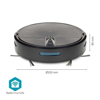 Aspirator robot inteligent SmartLife cu mop, 2600 mAh, Wi‑Fi Tuya, negru + telecomandă
