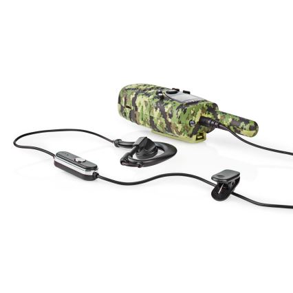 SET 2x Stație radio cu lumină LED, 3xAAA, rază de acțiune 8 km, camuflaj