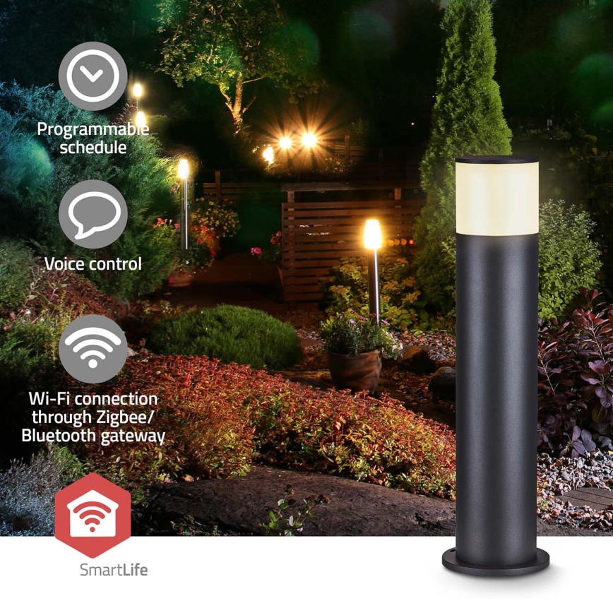 Lampă LED RGBW dimabilă de exterior SmartLife LED/10W/230V IP65 Wi‑Fi Tuya, neagră