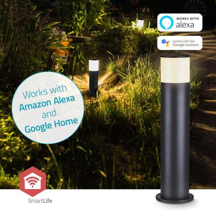 Lampă LED RGBW dimabilă de exterior SmartLife LED/10W/230V IP65 Wi‑Fi Tuya, neagră