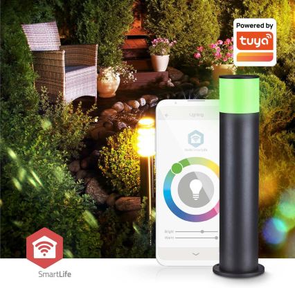 Lampă LED RGBW dimabilă de exterior SmartLife LED/10W/230V IP65 Wi‑Fi Tuya, neagră