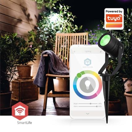Set de 3 lămpi LED RGBW de exterior, reglabile, SmartLife, LED/3W/230V, IP65, Wi-Fi Tuya, negre