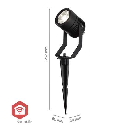 Set de 3 lămpi LED RGBW de exterior, reglabile, SmartLife, LED/3W/230V, IP65, Wi-Fi Tuya, negre