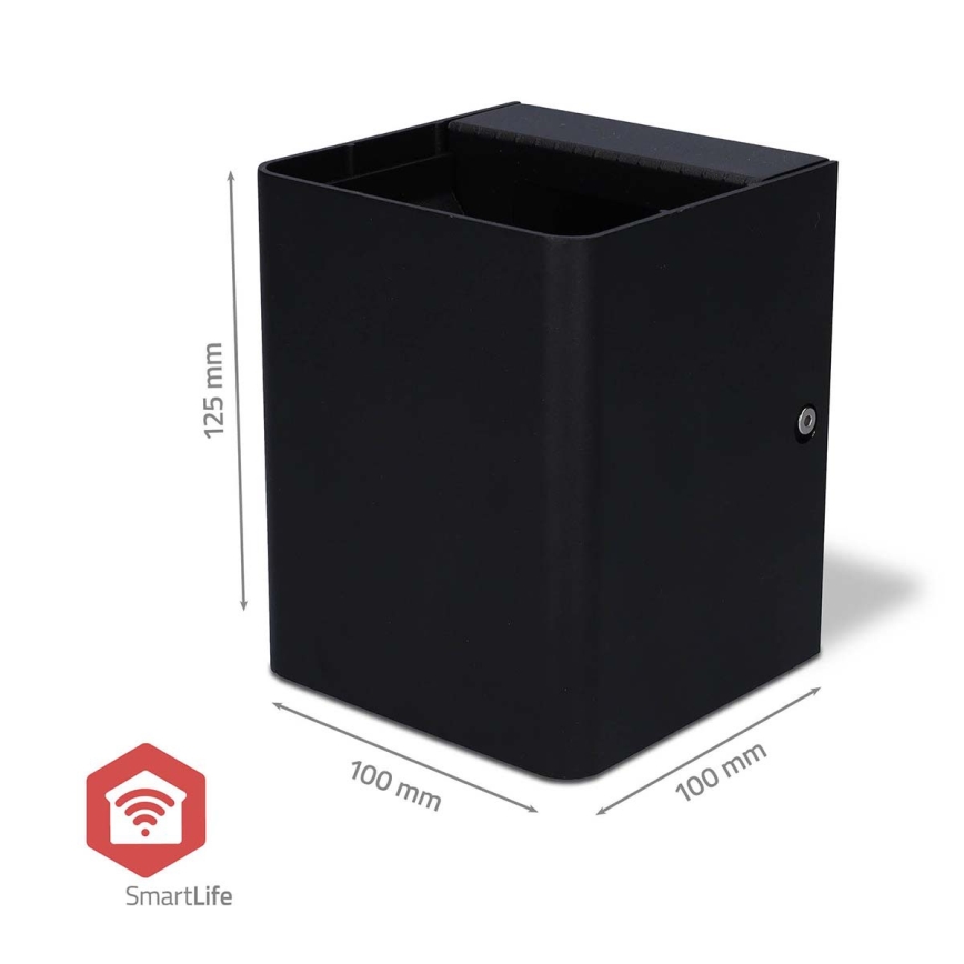 Aplica de perete pentru exterior LED RGBW dimerizabilă SmartLife — 12W, 230V, IP65, Wi‑Fi (Tuya), negru