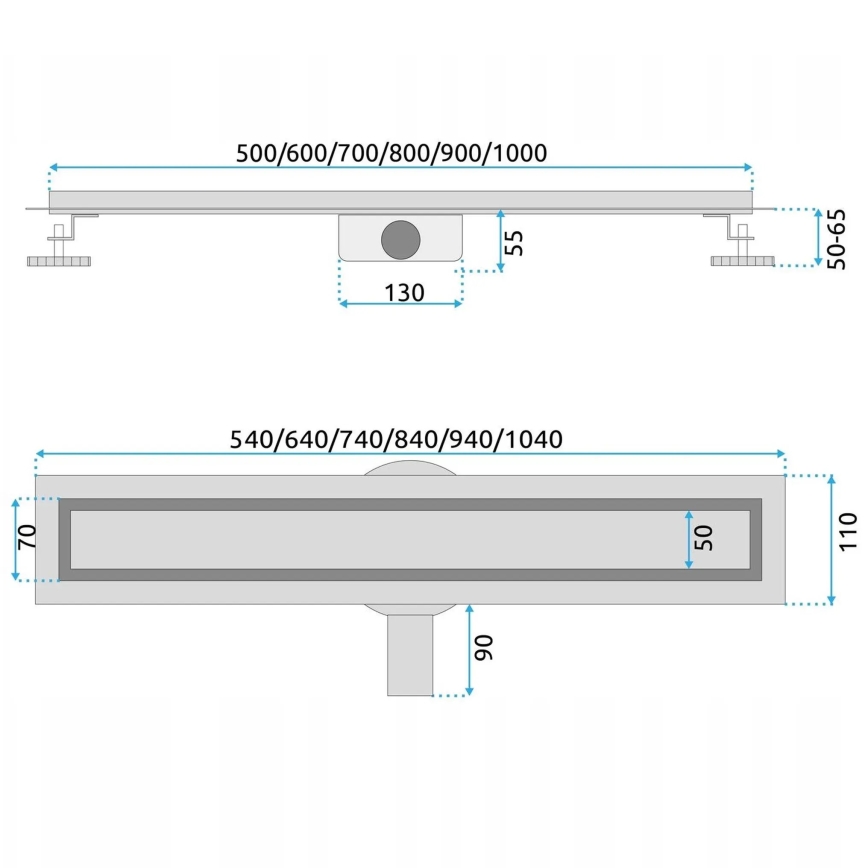 NEOX PRO - Canal de scurgere 100 cm, nichel (REA-G5811)