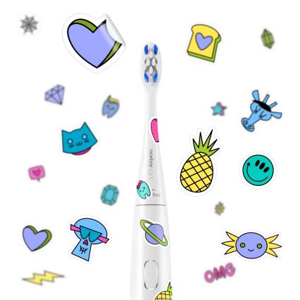 Niceboy ION Sonic Kids - Periuță de dinți sonică pentru copii 500 mAh IPX7 alb