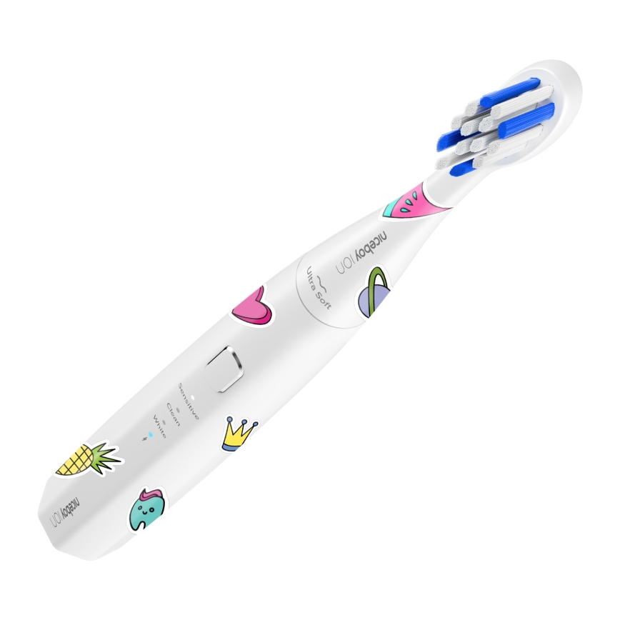 Niceboy ION Sonic Kids - Periuță de dinți sonică pentru copii 500 mAh IPX7 alb