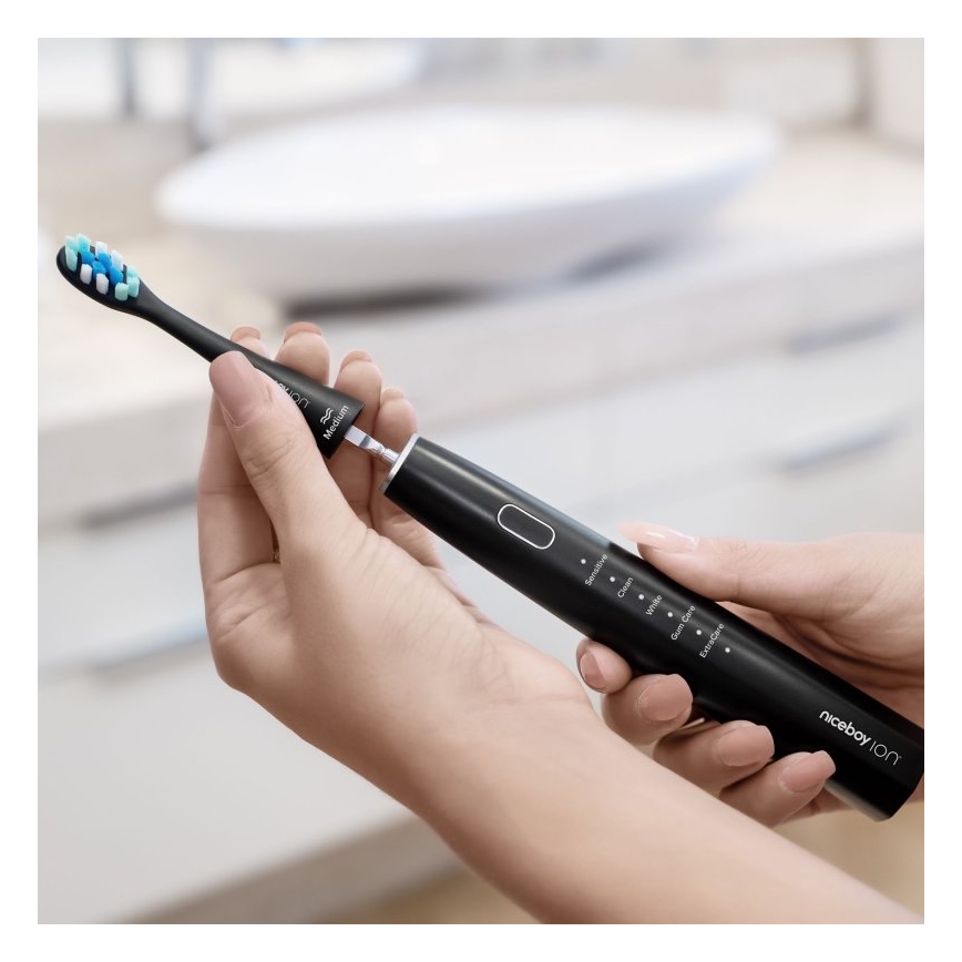 Niceboy ION Sonic - Periuță de dinți sonică 800 mAh IPX7 negru