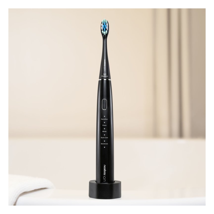 Niceboy ION Sonic - Periuță de dinți sonică 800 mAh IPX7 negru