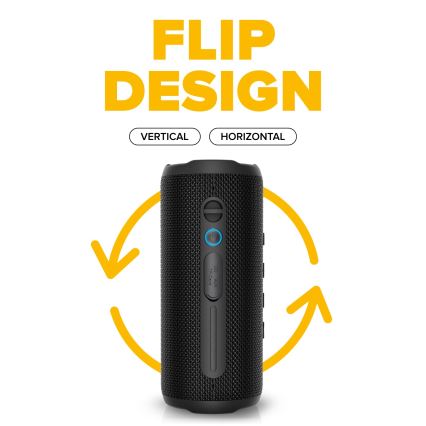 Niceboy Nexus - Boxă wireless LED cu microfon 26W/4000 mAh IPX6 negru