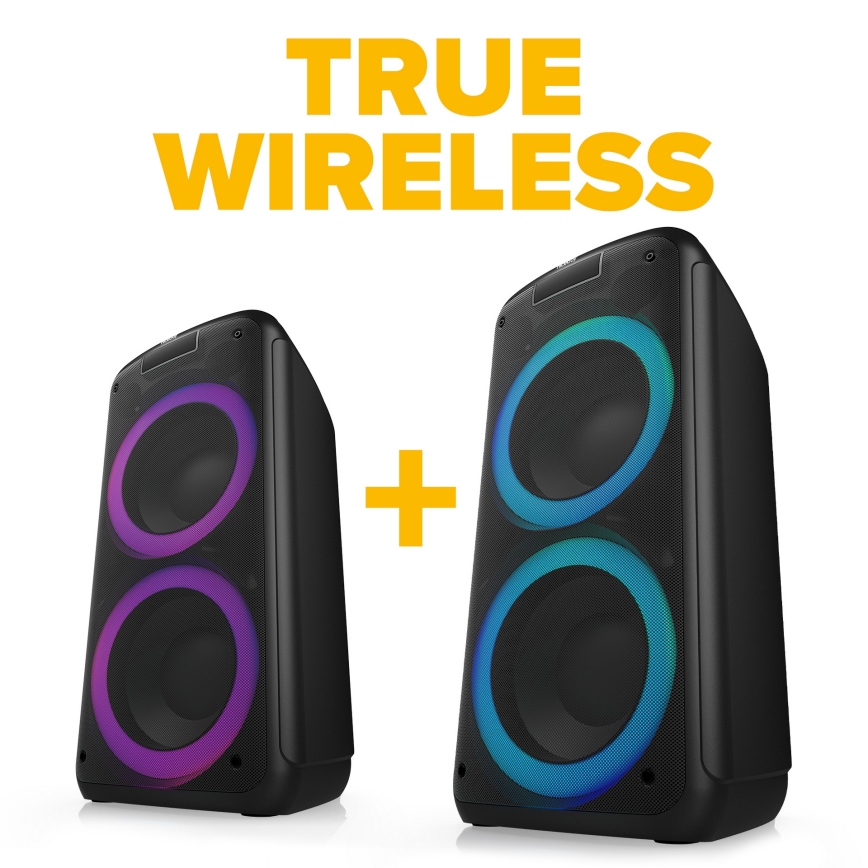 Niceboy PARTY Boss 2 - Boxă wireless LED cu microfon și funcție powerbank 200W/4500 mAh + telecomandă