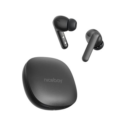 Niceboy Pins 4 PRO - Căști wireless cu ANC 380 mAh + 2x 35 mAh IP54 negru