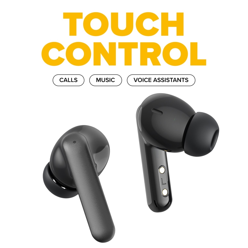 Niceboy Pins 4 PRO - Căști wireless cu ANC 380 mAh + 2x 35 mAh IP54 negru