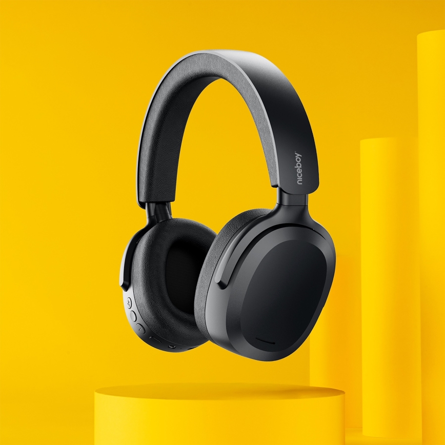 Niceboy Sora - Căști wireless cu microfon 250 mAh IPX4, negru