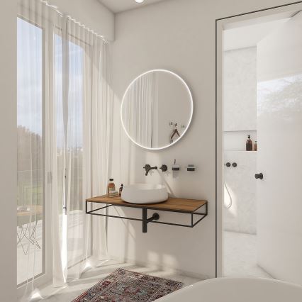 NIMCO ZP 26000R - Oglindă LED pentru baie cu iluminare din spate, 26W, 230V, 6500K, Ø 60 cm, IP44