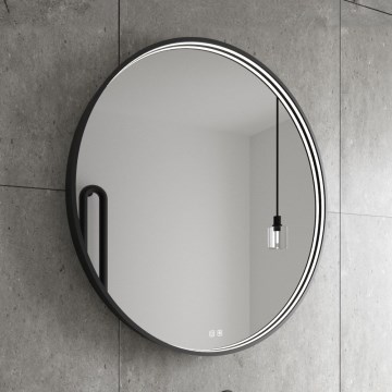 NIMCO ZPC 31001RVX-90 - Oglindă de baie cu iluminare LED dimabilă LED/22W/230V 3000-6500K Ø 70 cm negru mat IP44